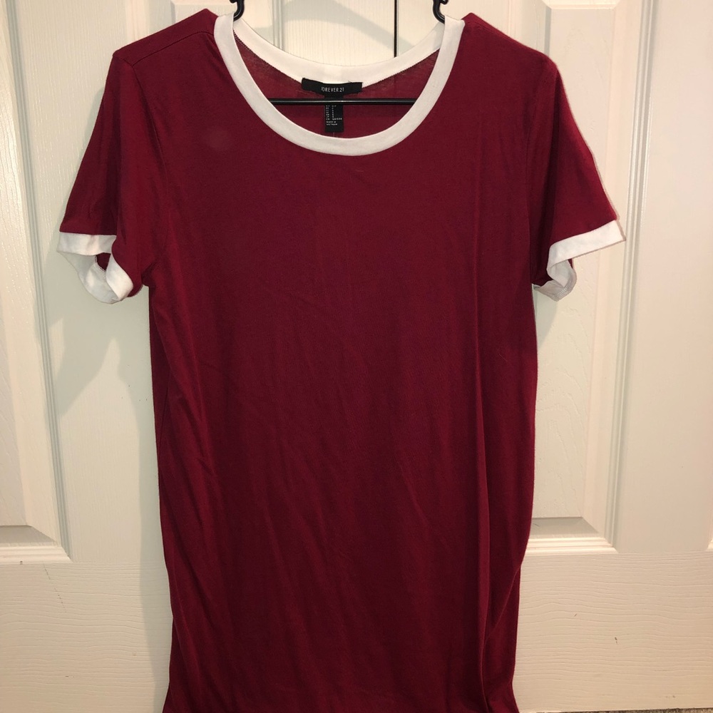 A t-shirt dress! White strip on the sleeves